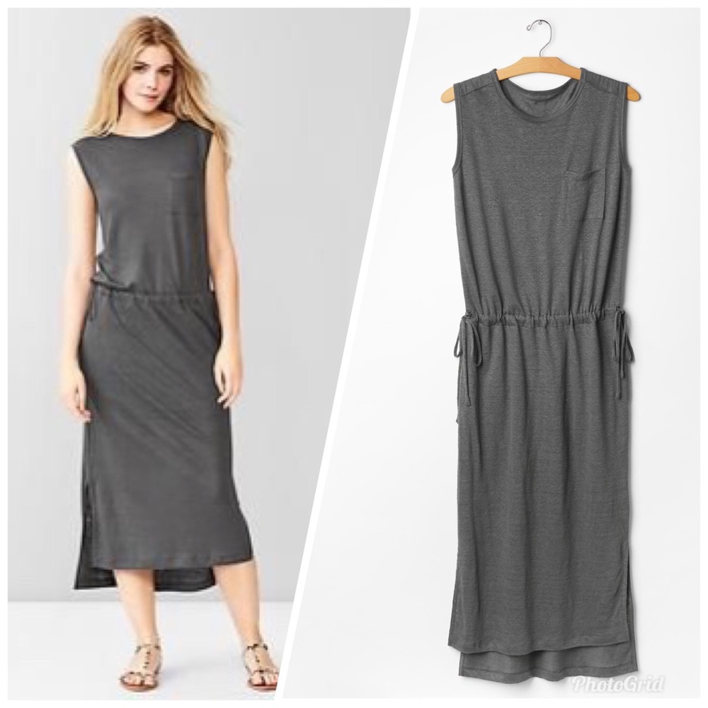Gap Drawstring Midi Dress